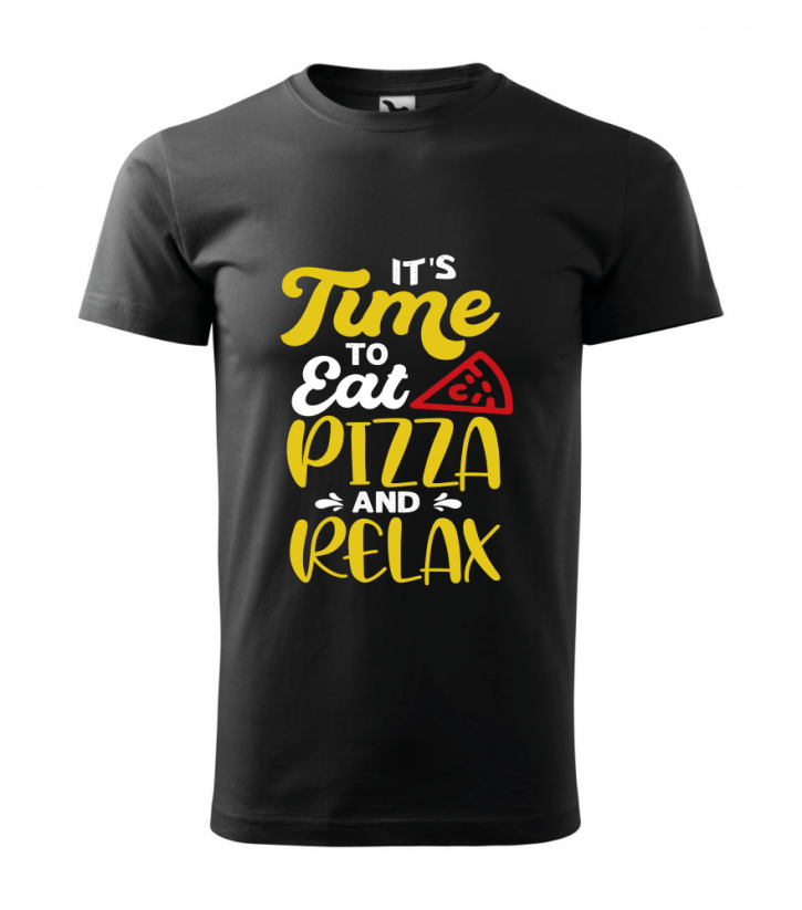Tričko s potlačou "PIZZA RELAX" - Strih trička: Dámske, Veľkosť trička: S, Farba: čierna