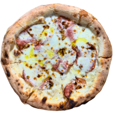 16. TARTUFO SALAMI / smotanový základ, mozzarella fior di latte, hľuzovková saláma, hľuzovkový olej, hľuzovkové krémové balsamico, grana padano