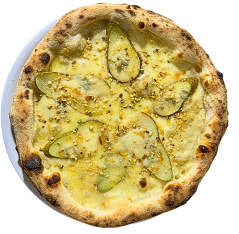 15. PERE E GORGONZOLA / mozzarella fior di latte, hrušky, gorgonzola, orechy, gel z opuncie
